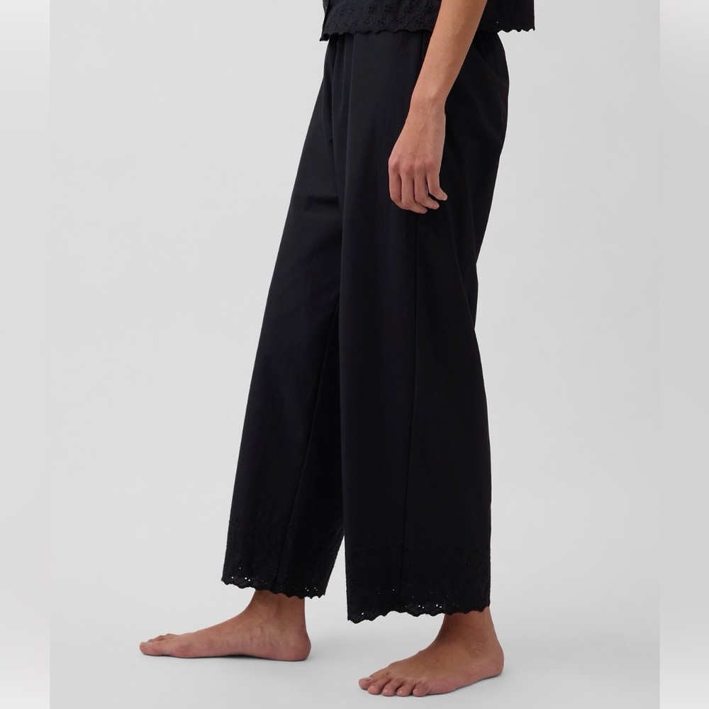 NWT GAP Black Embroidered PJ Pants (Tall) - Picture 2 of 5
